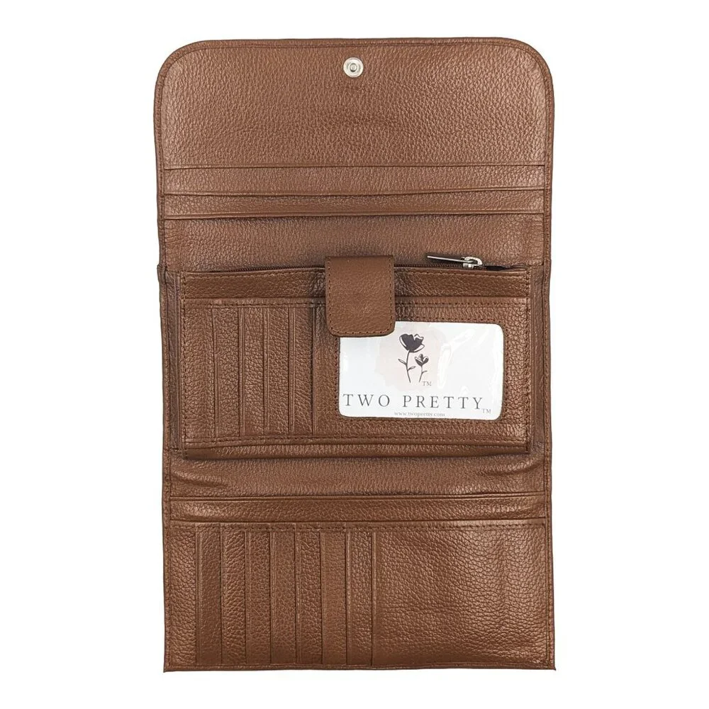 Two Pretty Leather Convertible Backpack & Matching Calf Hair Wallet Set